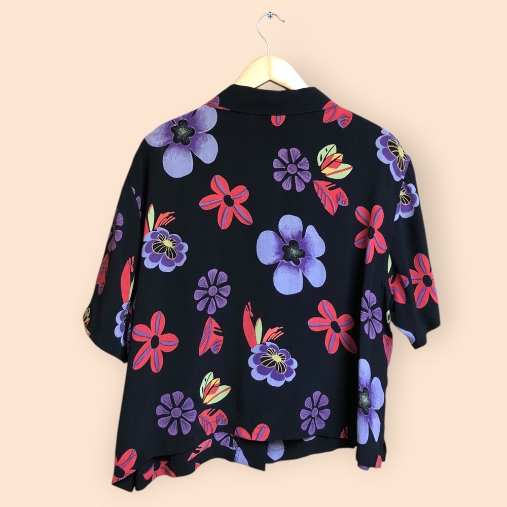 Vintage 90s Y2K Chico’s Design Retro Flower Patterned Casual Shirt Women 3 (XL) - Picture 8 of 8